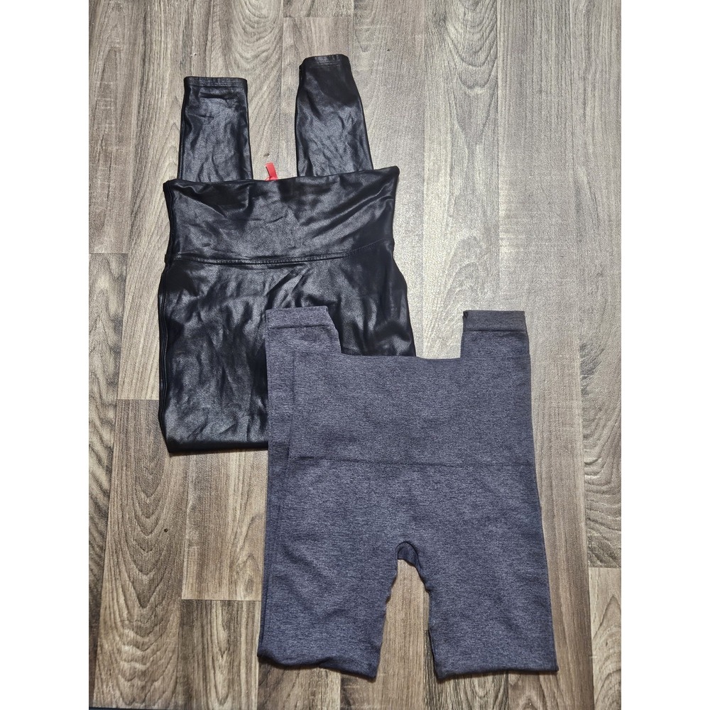 Spanx 2 Pair LAMN Everyday Seamless Leggings 1 Black 1 Gray High Rise SZ M